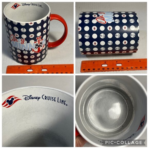 Vintage Disney Cruise Line DCL Minnie Mouse Ceramic Coffee Mug Cup Sailor Ahoy - Picture 14 of 14